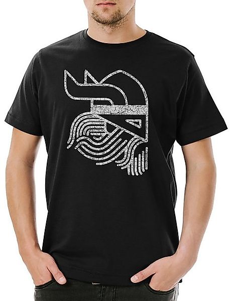 Urban Backwoods Print-Shirt Viking Head Symbol Herren T-Shirt Thor Loki Mid günstig online kaufen