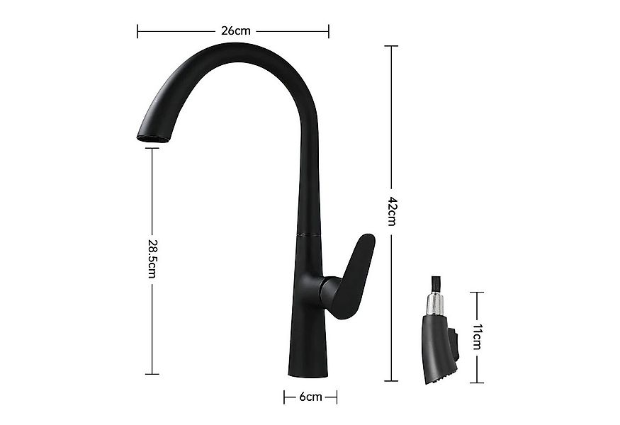 SEHAUSEU Küchenarmatur Wasserhahn Küche Bad Spültischarmatur Waschtischarma günstig online kaufen