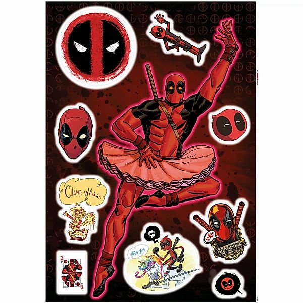 Komar Deko-Sticker Deadpool Derppool 50 x 70 cm gerollt günstig online kaufen