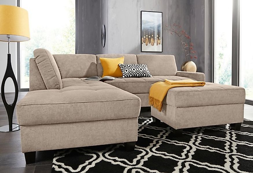 DOMO collection Ecksofa »Florentina zeitlos und elegant, Sitznähte als Desi günstig online kaufen
