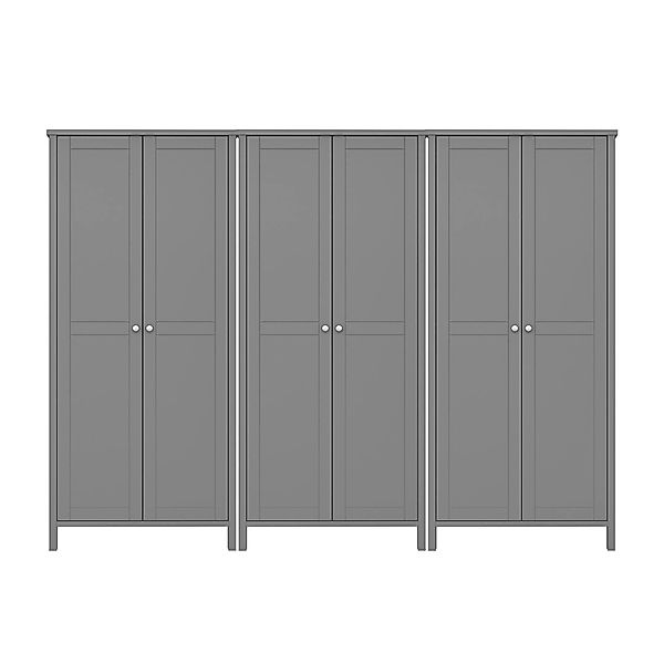 ebuy24 Tromsø Kleiderschrank 6 Türen Grau günstig online kaufen
