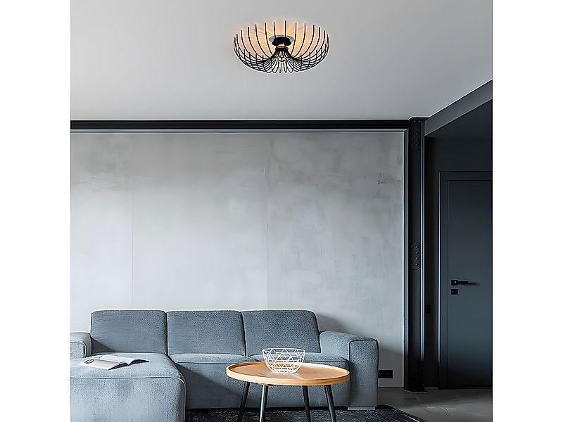 Deckenleuchte - Metall -  56 x 16 cm - Schwarz - ASPENDOS günstig online kaufen