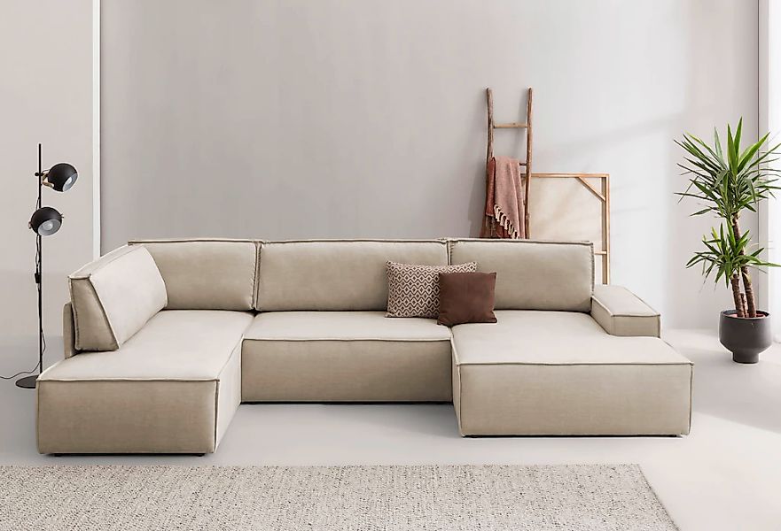 Home affaire Wohnlandschaft "SHERWOOD 329 cm, U-Form, Schlafsofa,", Schlaff günstig online kaufen
