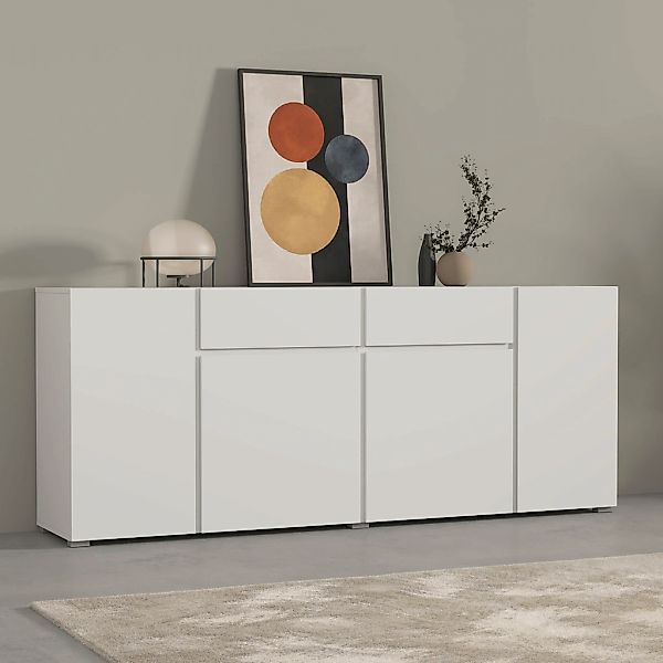 OTTO home Sideboard "Metric,Breite 195 cm, grifflose Kommode 4 Türen/2 Schu günstig online kaufen