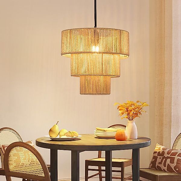 ZMH Pendelleuchte Esszimmer 1 Flammig Beige günstig online kaufen