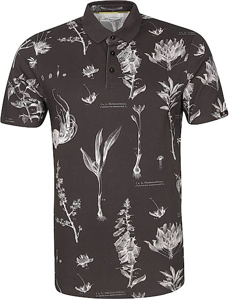 No Excess Poloshirt Pique Blumen Schwarz - Größe S günstig online kaufen