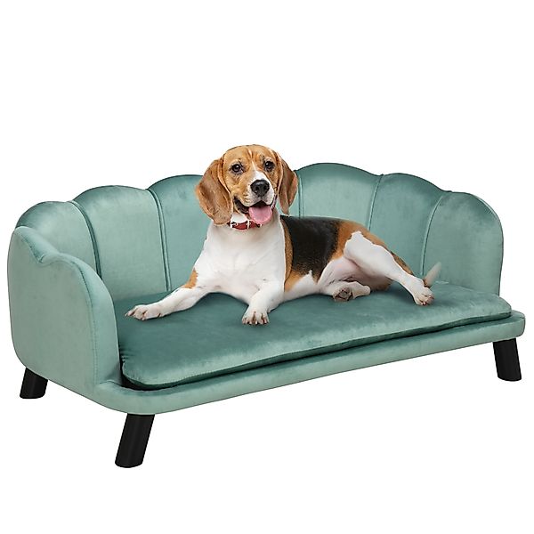 PawHut Hundesofa Haustiersofa mit Rückenlehne & Holzbeinen, weicher Bezug, günstig online kaufen