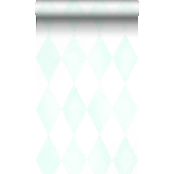 Origin Wallcoverings Tapete Karomuster Weiß und Pastell Mintgrün 53 cm x 10 günstig online kaufen