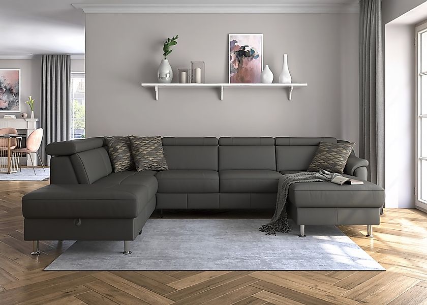 sit&more Wohnlandschaft »Freetown U-Form« Kopfteilverstellung und Federkern günstig online kaufen