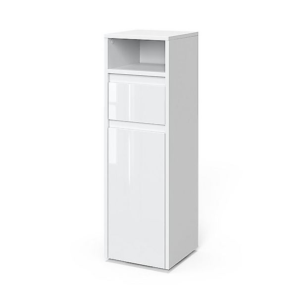 Vicco Midischrank Majest Weiß/Weiß Hochglanz 30 x 96 cm günstig online kaufen