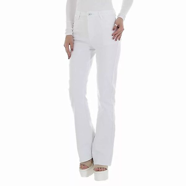 Ital-Design High-waist-Jeans Damen Freizeit Stretch Bootcut Jeans in Weiß günstig online kaufen