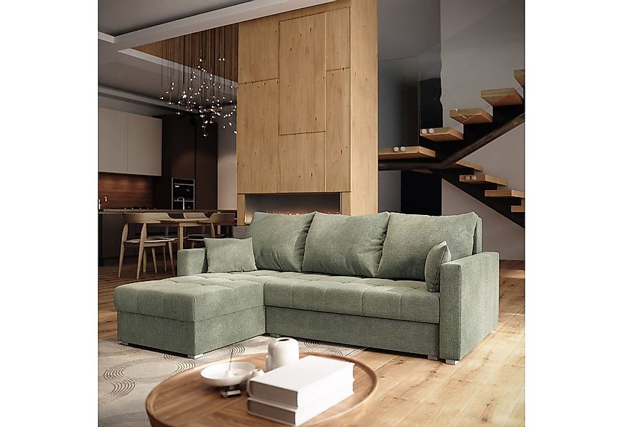 Masseno Ecksofa NIDA mit Schlaffunktion L-Form, Sofa mit Bettkasten günstig online kaufen