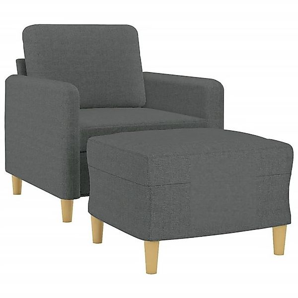 vidaXL Sofa Sessel mit Hocker Dunkelgrau 60 cm Stoff günstig online kaufen