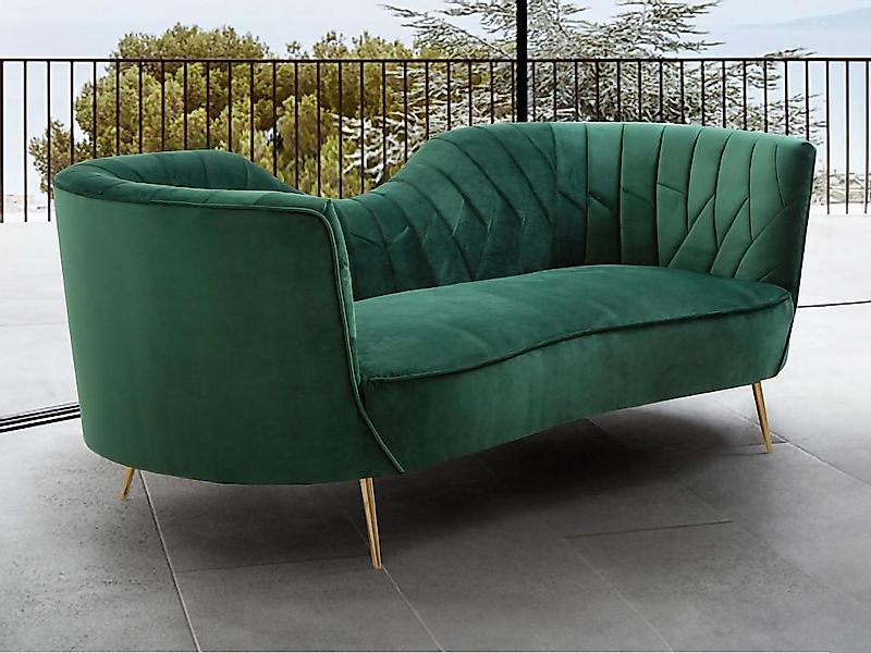 Sofa 3-Sitzer - Samt - Dunkelgrün - ADELE von PASCAL MORABITO günstig online kaufen