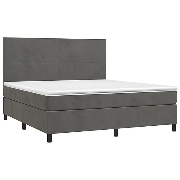 vidaXL Boxspringbett mit Matratze & LED Dunkelgrau 180x200 cm Samt 3136018 günstig online kaufen