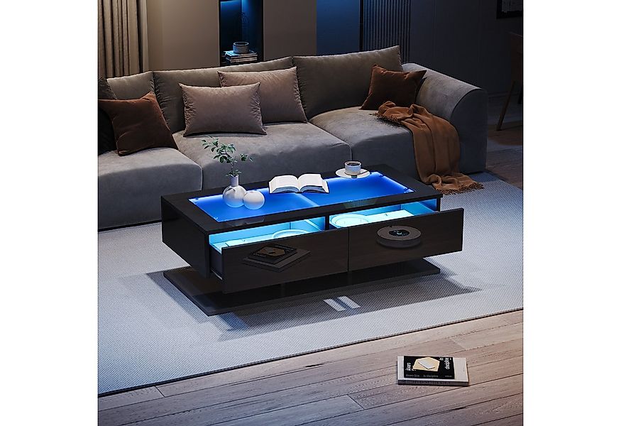 OKWISH Couchtisch Hochglanz Sofatisch (Wohnzimmertisch, Satztisch, 1-St., 2 günstig online kaufen