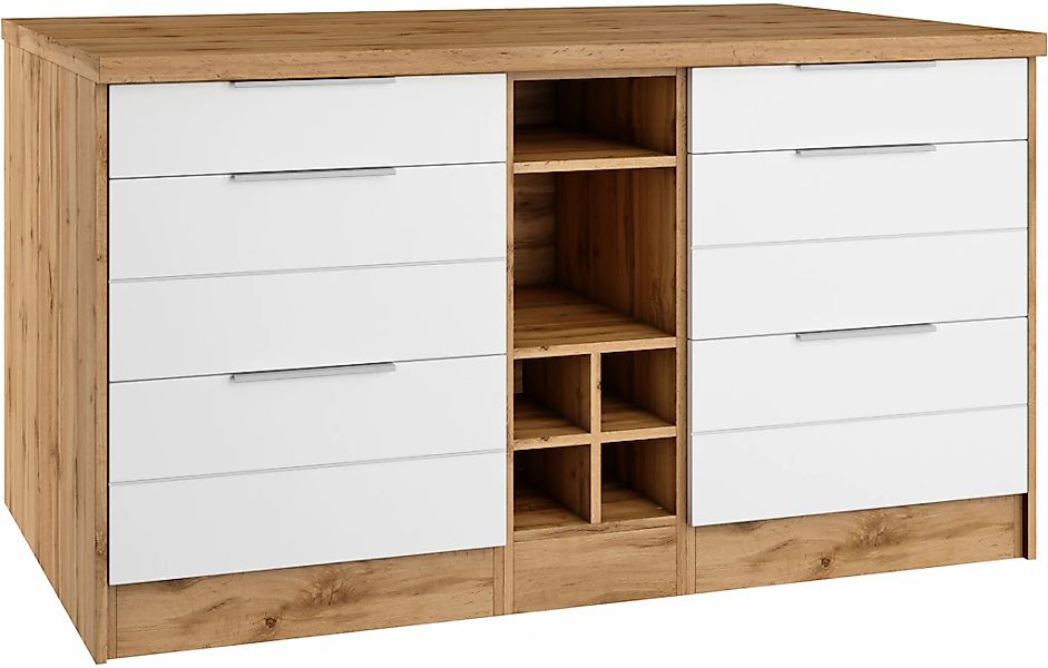 KOCHSTATION Kücheninsel "KS-Luhe, Breite 153 cm, mit Flaschenregal", MDF-Fr günstig online kaufen