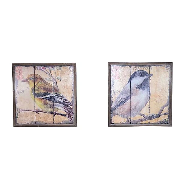 Bilder Set mit Vogel Motiv Holzrahmen (zweiteilig) günstig online kaufen