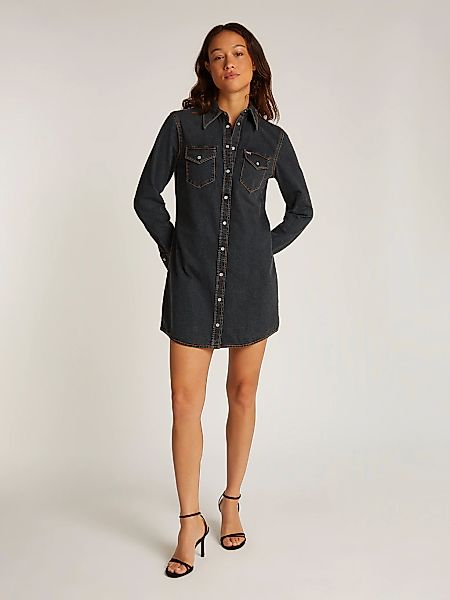 Tommy Jeans Jeanskleid "RGLR WESTERN DRESS WASHED BLACK" Brusttaschen mit R günstig online kaufen