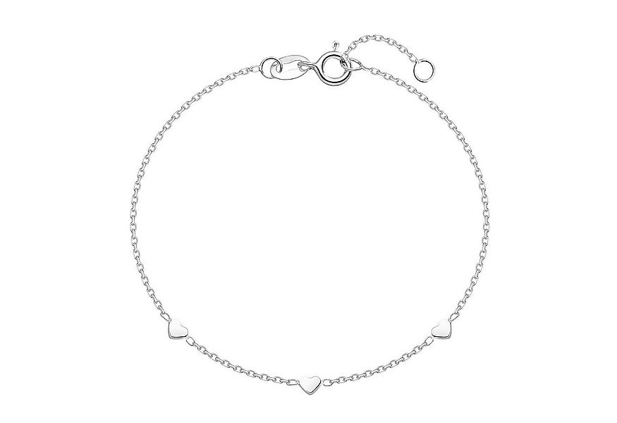 Materia Armkette Damen Silber Herzen filigran längenverstellbar SA-104, Ste günstig online kaufen