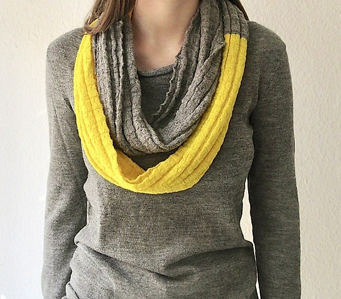 Schal Loop Für Damen Ka Gelb/grau günstig online kaufen