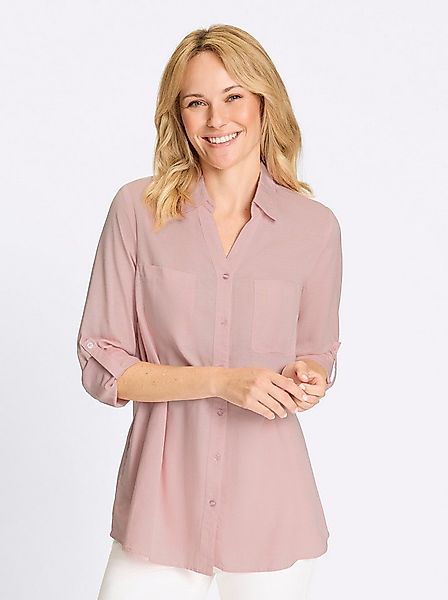 Sieh an! Klassische Bluse Longbluse Langarm günstig online kaufen