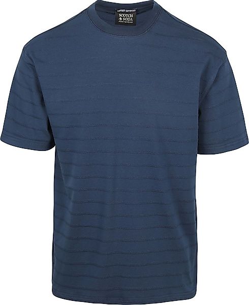 Scotch & Soda Strukturiertes T-Shirt Navy - Größe XL günstig online kaufen