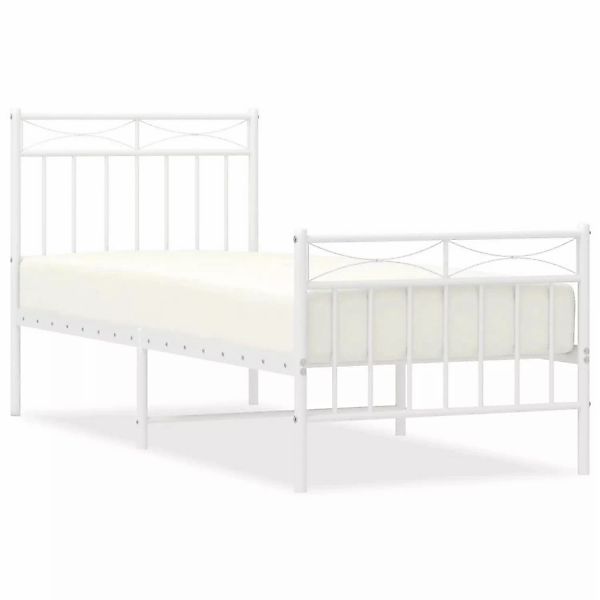 vidaXL Bettgestell mit Kopf- und Fußteil Metall Weiß 80x200 cm Modell 61907 günstig online kaufen