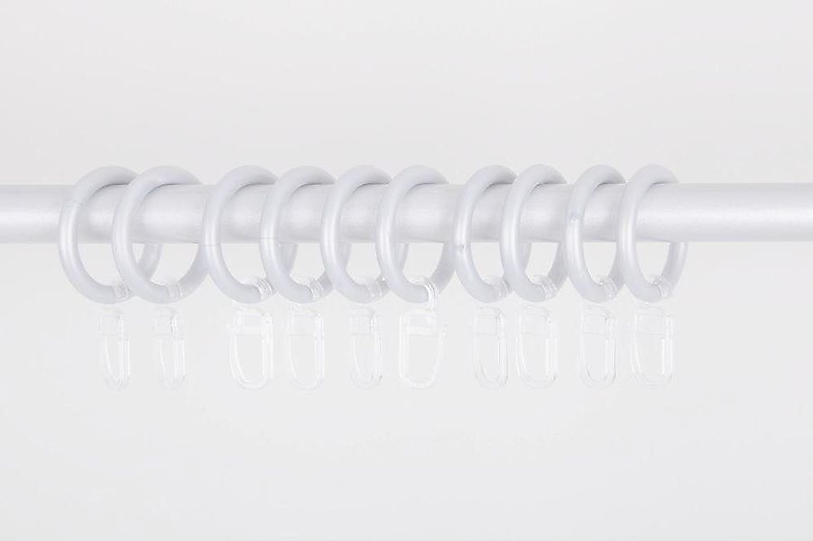 Clever-Kauf-24 Gardinenring Ringe mit Faltenlegehaken Set günstig online kaufen