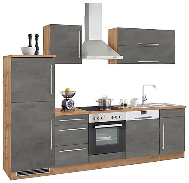 KOCHSTATION Küchenzeile »KS-Samos« Breite 280 cm, wahlweise mit E-Geräten, günstig online kaufen