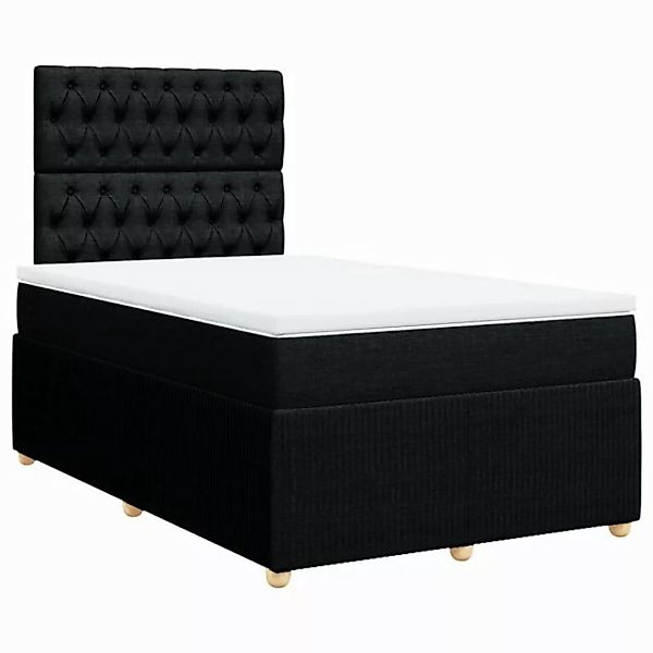 vidaXL Bett Boxspringbett mit Matratze Schwarz 120x190 cm Stoff günstig online kaufen