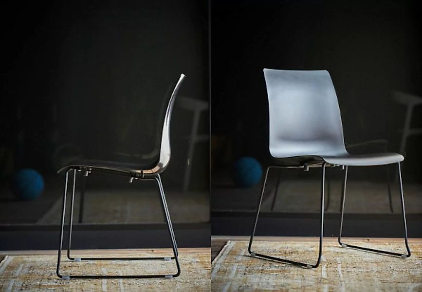 Stuhl Slide chrom/weiß verchromt günstig online kaufen