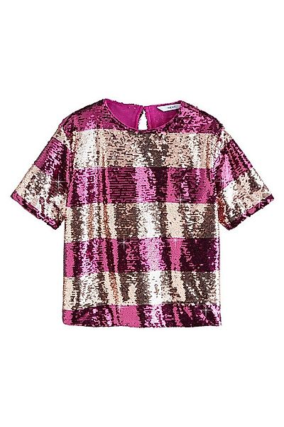 Next Paillettenshirt Gestreiftes Rundhals-T-Shirt mit Pailletten (1-tlg) günstig online kaufen