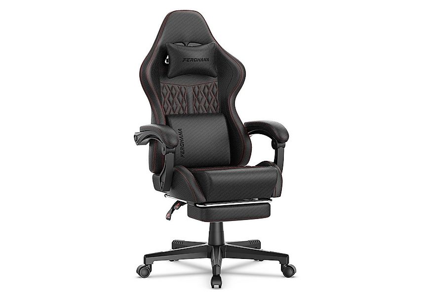 Ferghana Gaming-Stuhl Ergonomisch,Racing Gamer Sessel mit Fußstütze, Lenden günstig online kaufen