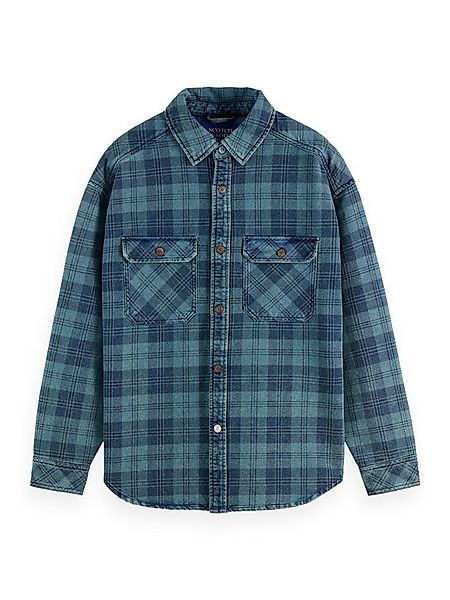 Scotch & Soda Langarmhemd Washed denim checked overshirt günstig online kaufen