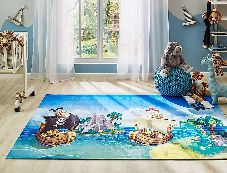 Steffensmeier Kinderteppich Sweet Dreams Piratenschiff, Rechteckig, Kinderz günstig online kaufen