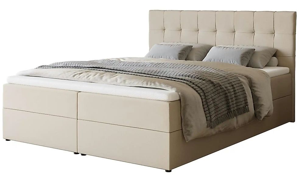 Boxbett mit Bettkasten und Topper Dartford ¦ beige ¦ Maße (cm): B: 160 H: 1 günstig online kaufen