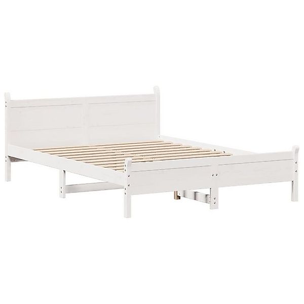 vidaXL Bett Massivholzbett ohne Matratze Weiß 140x190 cm Kiefernholz günstig online kaufen