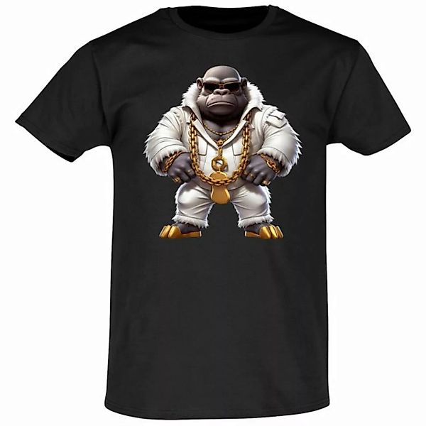 Banco T-Shirt Herren Gangsta Gorilla Mit Goldkette aus 100% Baumwolle günstig online kaufen