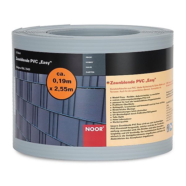 NOOR Sichtschutzstreifen PVC EASY, 0,19x2,55m - günstig online kaufen