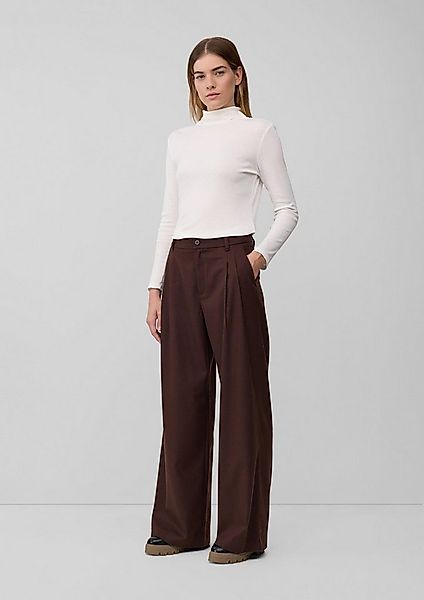 s.Oliver Chinos Hose Flanell-Hose mit Bundfalten und weitem Bein günstig online kaufen