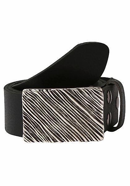 Rettungsring Gürtel Ledergürtel "Wasserbüffel Schwarz", mit austauschbarer günstig online kaufen