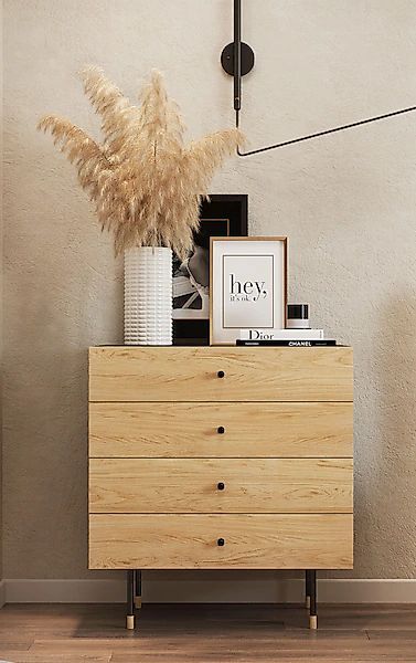 Woodman Kommode »Jugend« Echtholzfurnier aus Eiche, in 2 Breiten, mit Schub günstig online kaufen