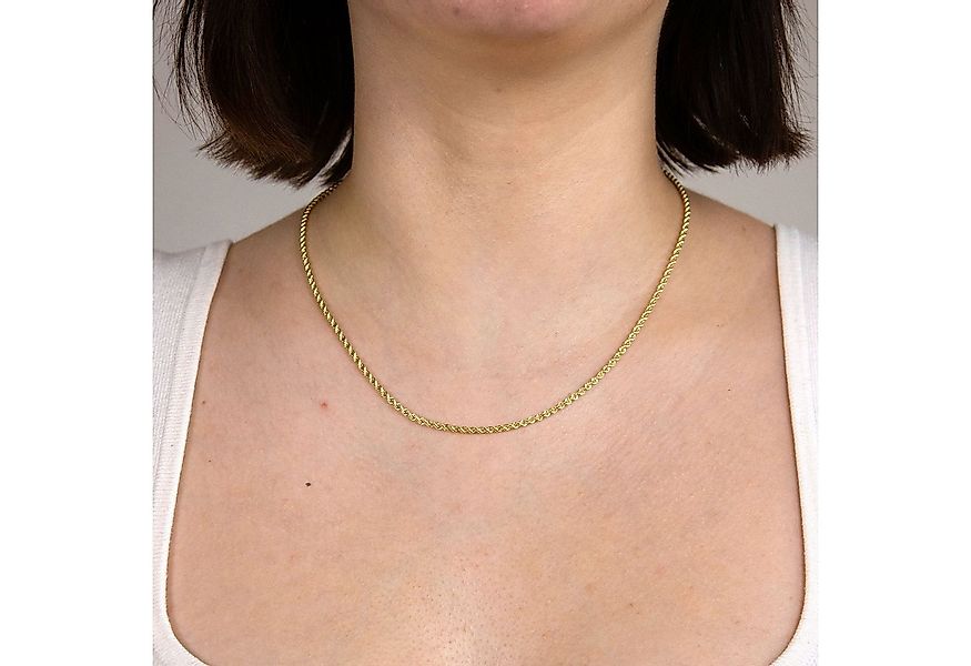 HOPLO Goldkette Goldkette Kordelkette massiv Breite 1,7mm 42 cm echt 750-18 günstig online kaufen