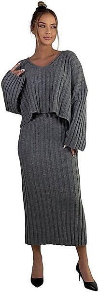 Mississhop Strickkleid Strickkleid Strickanzug Rock Pullover Damen M.3079 günstig online kaufen