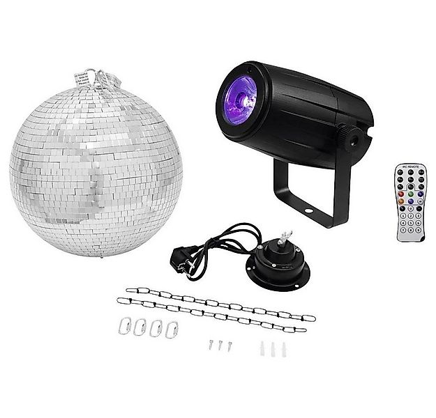 EUROLITE Discolicht Spiegelkugel 30 cm mit Motor+ LED PST-5 QCL Spot sw 200 günstig online kaufen