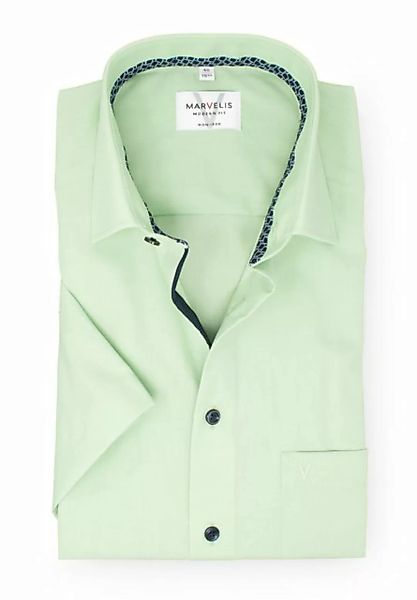MARVELIS Kurzarmhemd Kurzarmhemd - Modern Fit - Einfarbig - Lindgrün günstig online kaufen