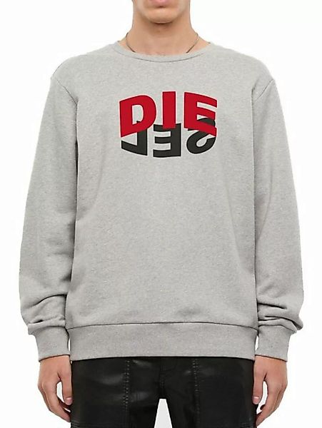 Diesel Sweatshirt Regular Fit Logo Pullover Supersoft - S-GIRK-N80 Grau günstig online kaufen