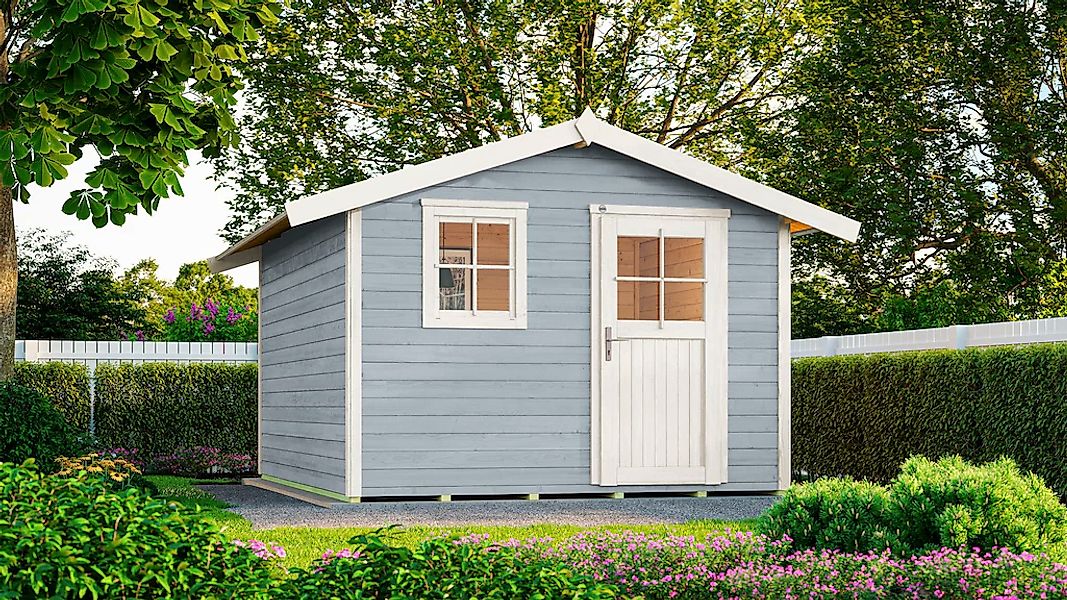 Gartenhaus 123 Gr.5 Satteldach Grau 28 mm günstig online kaufen