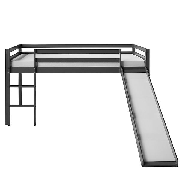 Homestyle4u Kinderbett 90x200 mit Rutsche in Grau 1862 günstig online kaufen